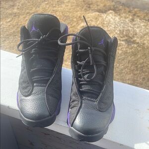 Jordan Black and Purple Sneakers